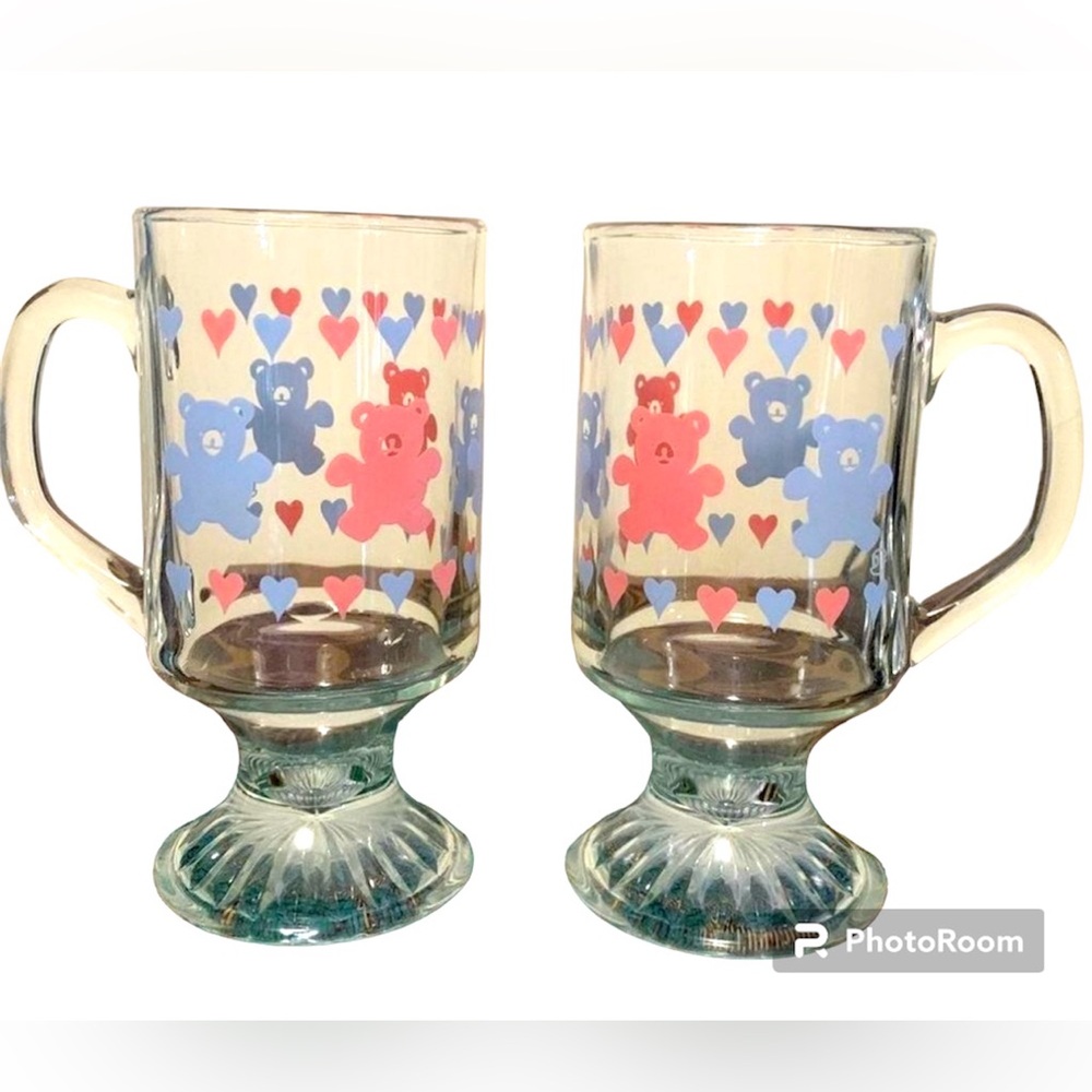 2~Gender Reveal Boy & Girl heavy Glass Cup 6” Aprox